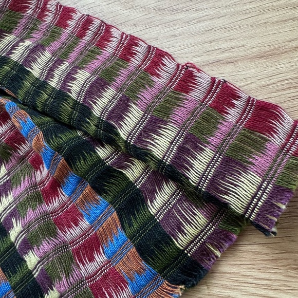 Boho Ethnic Woven Scarf Multicolor Festival Wrap Artisan Style - Picture 12 of 13